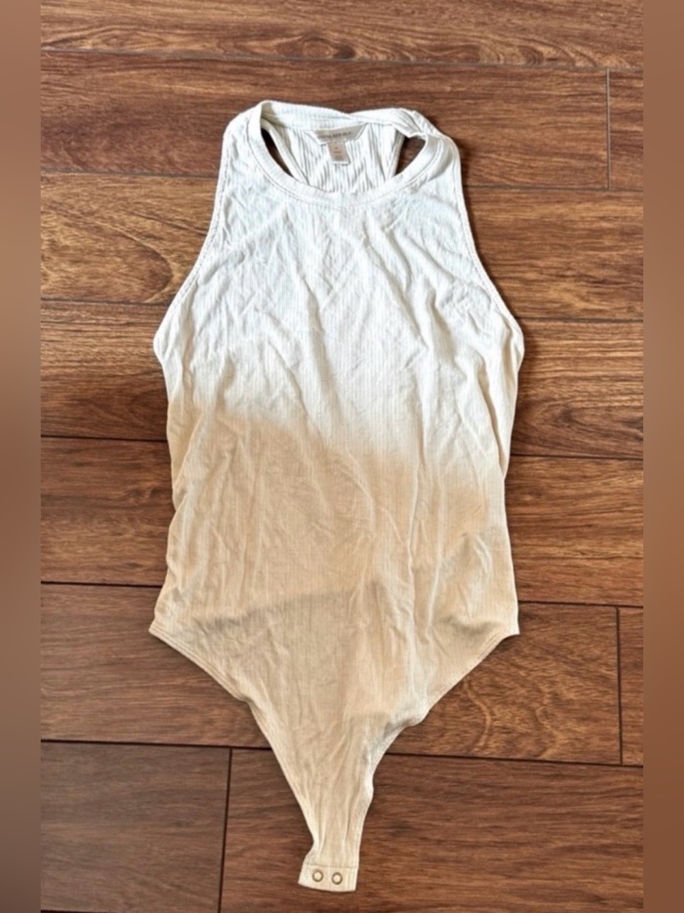 Banana Republic white ribbed knit racerback tank bodysuit size medium